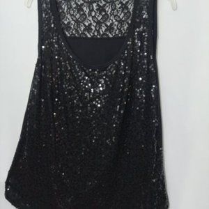 roZ&ALI, Sequen'd Sleeveless Top, 1X Black